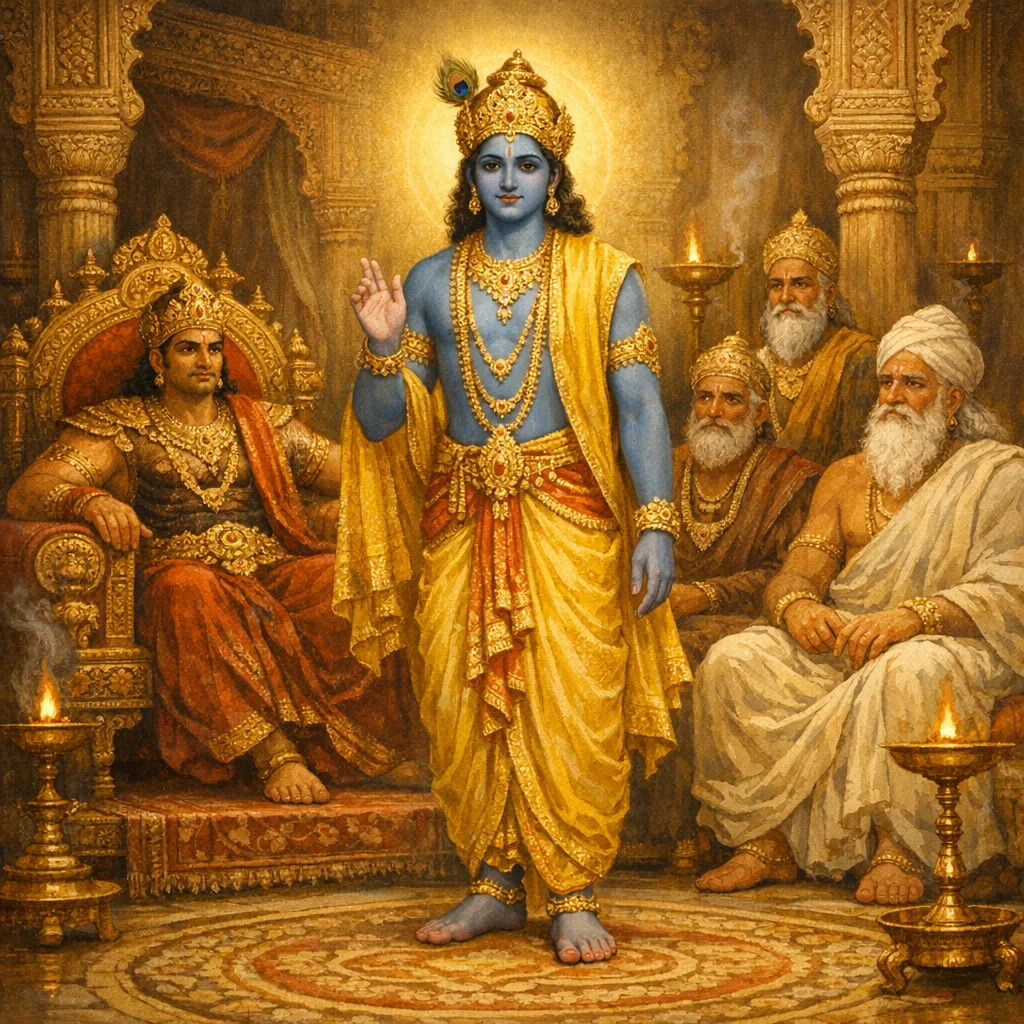 Krishna in the Kuru Assembly — enlarged view