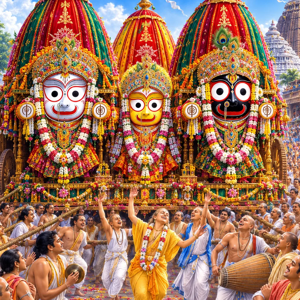 The Ratha-yatra of Lord Jagannatha — enlarged view