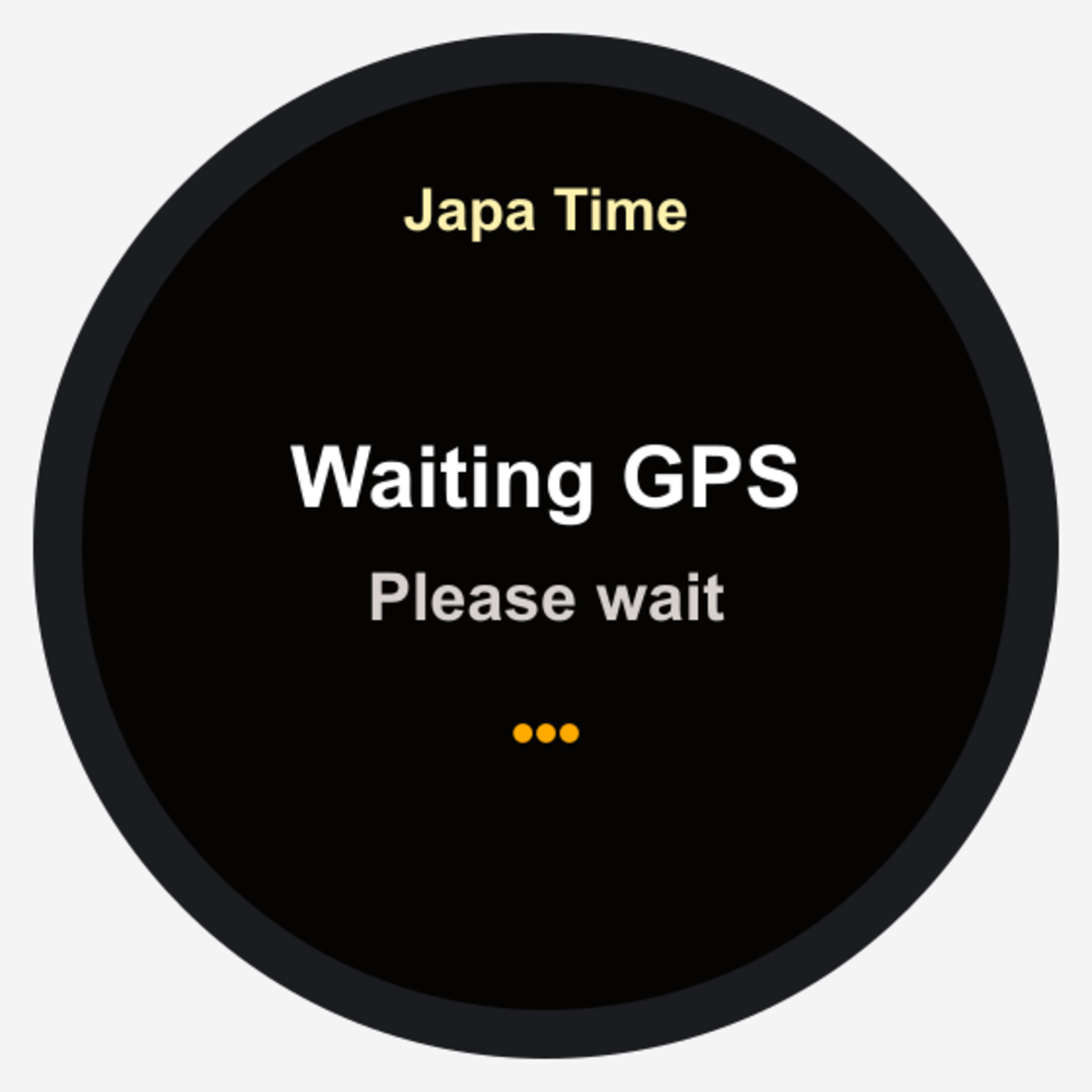 Japa Time waiting for GPS